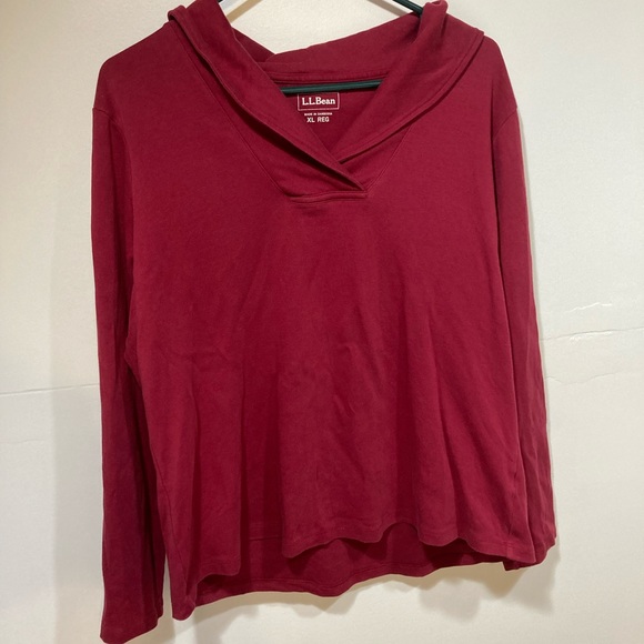 LL bean XL red maroon long sleeve - Picture 2 of 8